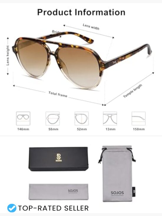 Classic Polarized Aviator Sunglasses Retro Trendy UV400 Protection Lightweight main image 7